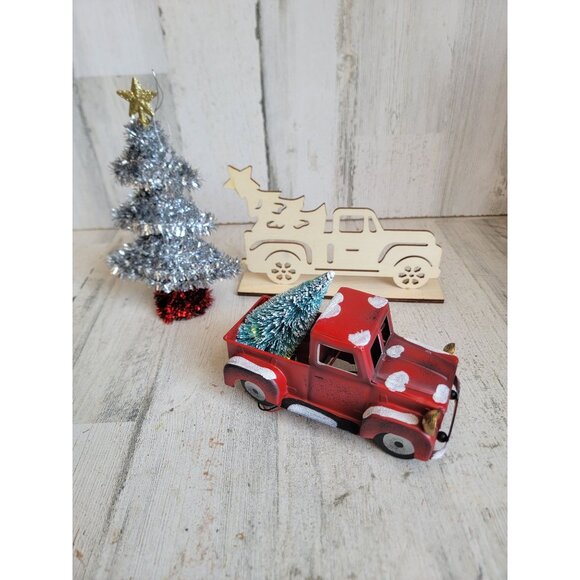 Unique light up truck set tree Xmas variety set decor home - Picture 1 of 12